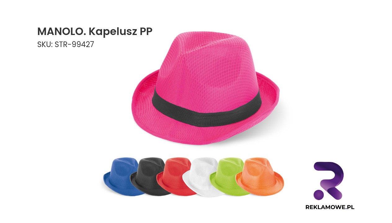 Elegancki kapelusz MANOLO wykonany z materiału PP