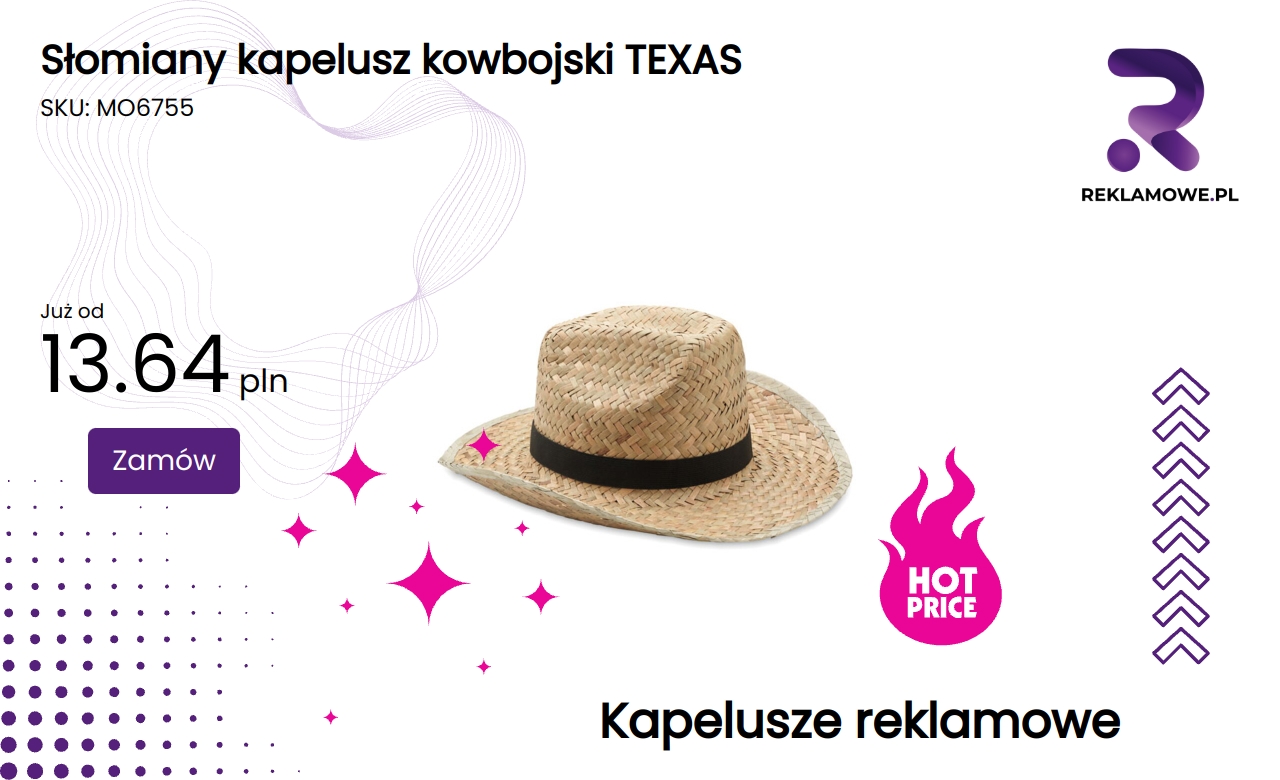 Słomiany kapelusz kowbojski TEXAS